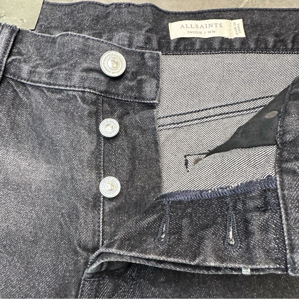 All Saints switch black washed skinny men’s shorts Sz 34 - Picture 10 of 11